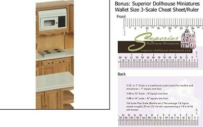 Dollhouse Miniature Oak Cabinet With Stove w/3-Scale Wallet Ruler. TOWN SQUARE