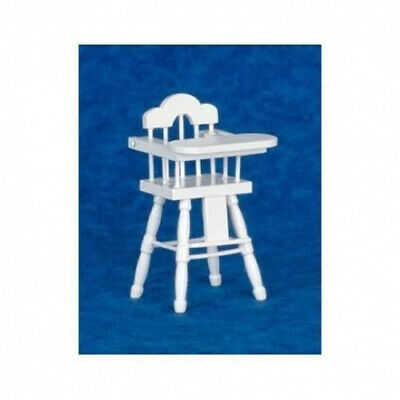 Dollhouse High Chair, White/Cb. Superior Dollhouse Miniatures. Brand New