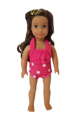 My Brittany's Pink Polka Dot Swimsuit For American Girl Doll 15cm Mini Dolls
