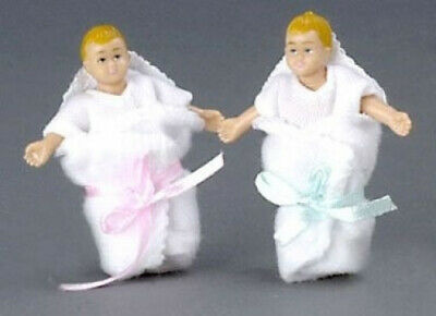 Dollhouse Babies/2 Blonde. Superior Dollhouse Miniatures. Brand New
