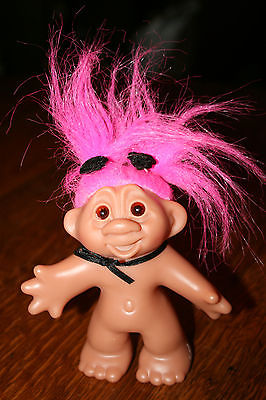 DAM Troll 2005 Punk Rock Gothic Troll w/ Pink Hair and Amber Eyes no Clothes