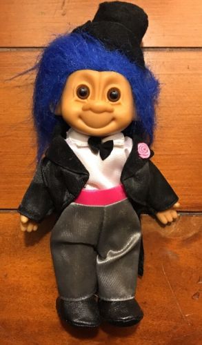 Russ 7” Blue Hair Groom Tuxedo Troll Top Hat Shoes Great Condition!