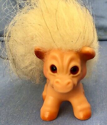 Vintage1964 old 2-1/2” HORSE Glass Eyes TROLL DOLL antique DAM THING Wishnik toy