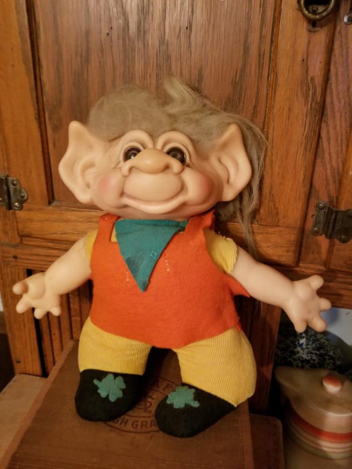 Large Vintage Scandia House Enterprises IRISH TROLL with Shamrocks Leprechaun
