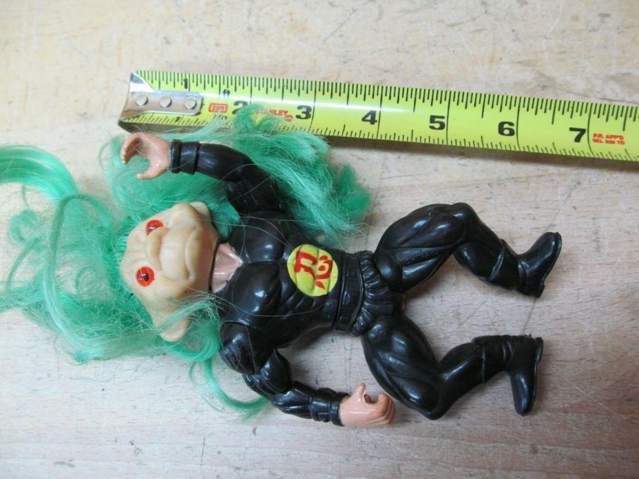 Vintage 1992 Troll Force Ninja Action Figure – Black Suit Green Hair