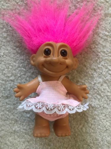 Vintage 4” Baby Girl Troll Doll- Rare