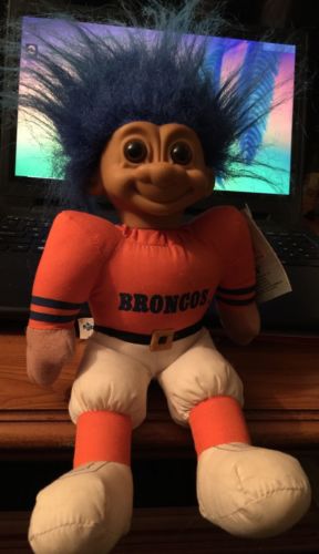 Vintage 1991  Rare Denver Broncos Good Lucky Troll Doll By Russ & Original Tag