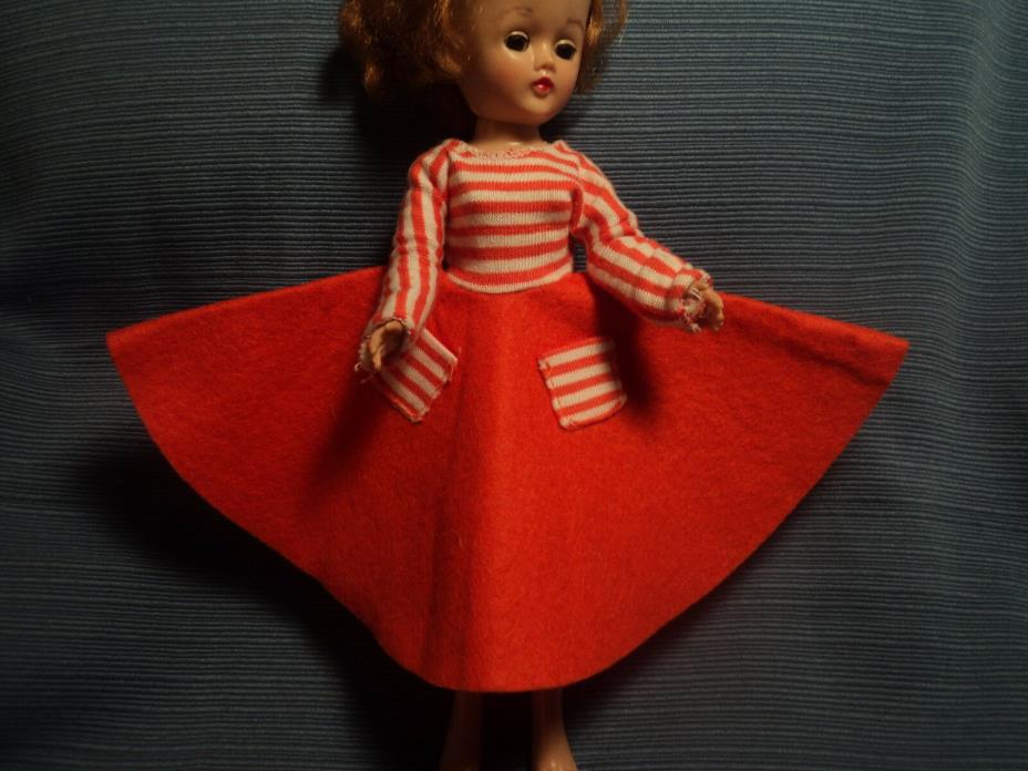 Vintage Doll Clothes Orange Dress for Little Miss Revlon Vogue Jill Sized Dolls