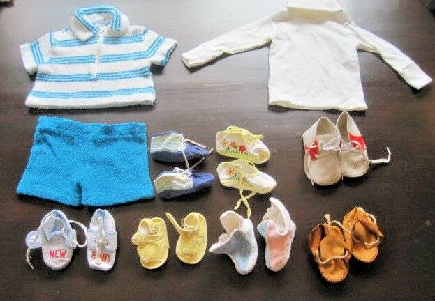 Mixed Lot Vintage Infant Clothes & Shoes For Dolls All Need TLC Hong Kong Japan