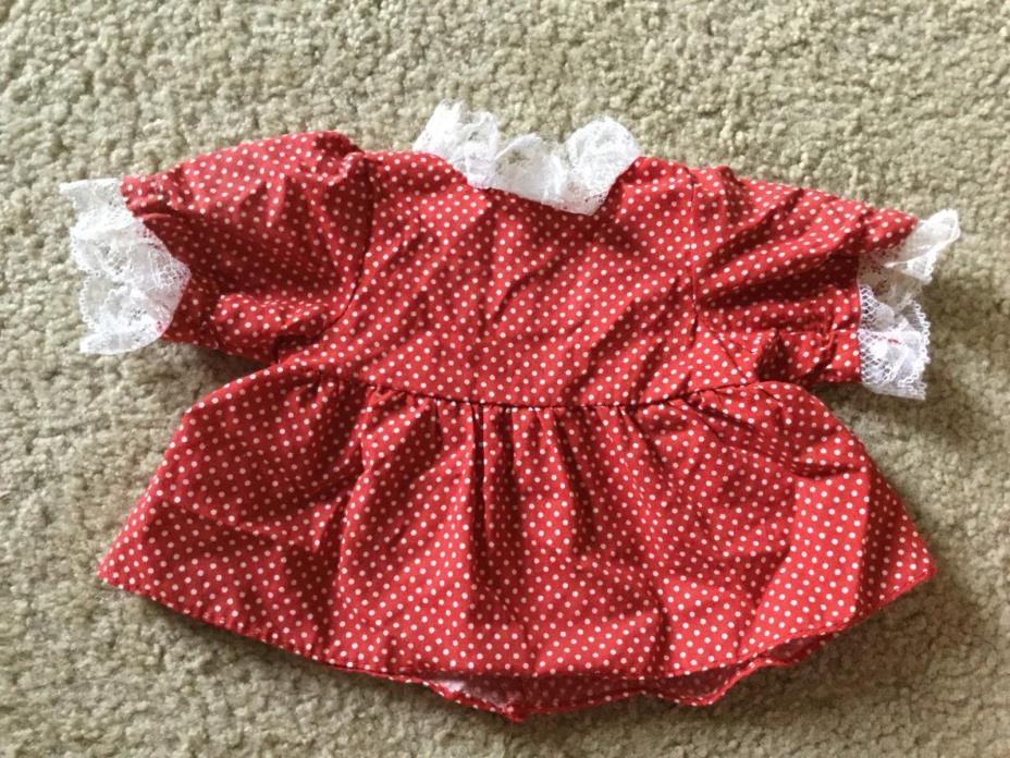 Doll Dress 1992 Tender Heart Treasures Red Dress White Solid Polka Dots 7+