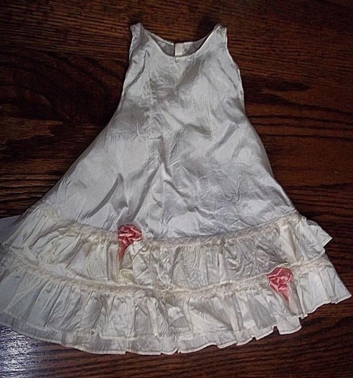 Vintage Doll Clothing IVORY SATIN DRESS SLIP GOWN
