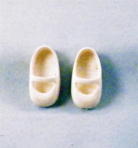 Vintage White Vinyl Doll Shoes Mary Jane Style 1950s Small Ginny Muffie Pam