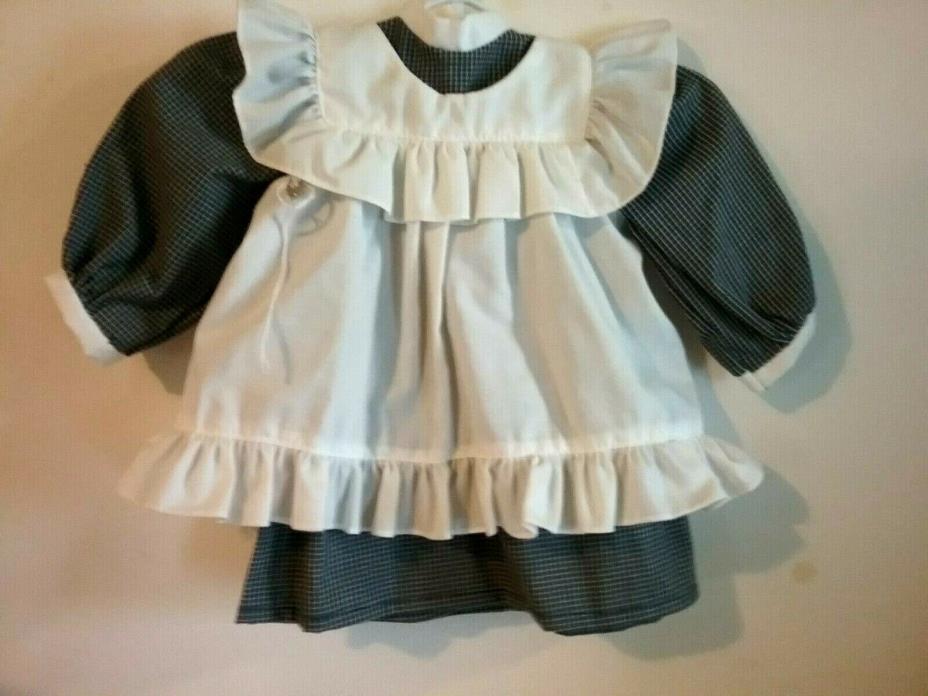 Vintage Black and White Checkered Doll Dress and Apron