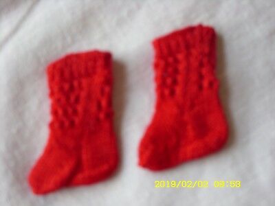 Antique  pattern extra small size red socks for antique  French German doll