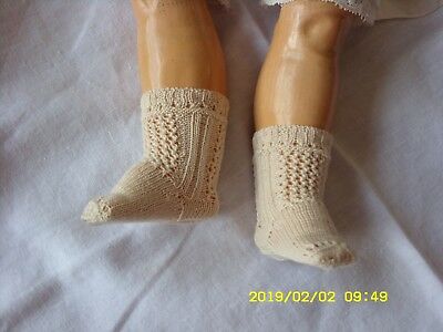 Antique pattern  ivory socks  for  antique or repro French German doll