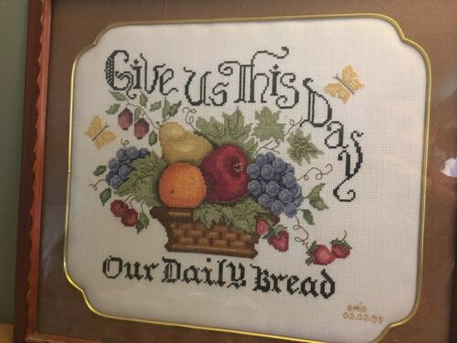 Amazing embroidery GIVE UP THIS DAY OUR DAILY BREAD ?? Our father prayer  1998