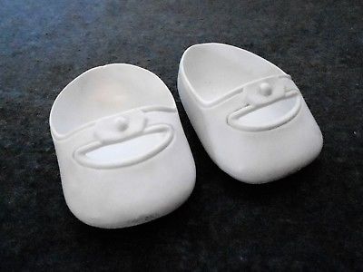 Vintage White Vinyl Doll Shoes, 3