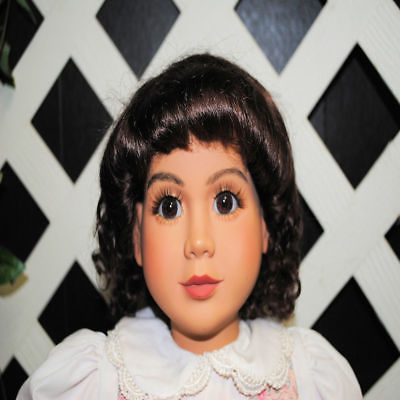 Monique Doll Wig Size 14/15 Bernice in BROWN BLACK (GLUE ON WIG)