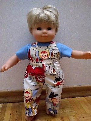 Custom For American Girl Bitty Baby Twin Boy Cowboy Overalls Set doll clothes