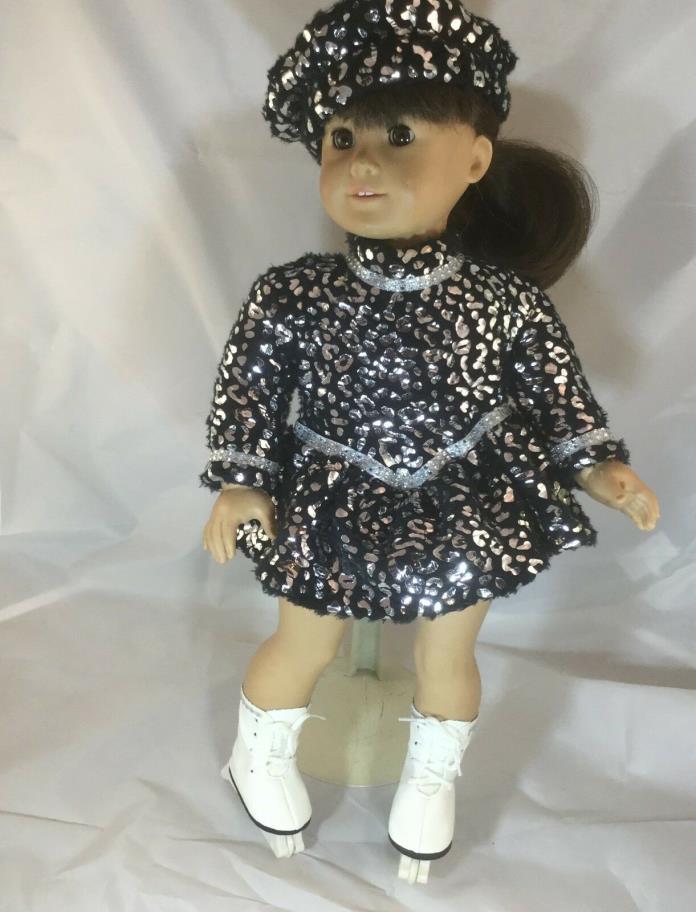 18 INCH DOLL CLOTHES NEW ROLLER SKATING OUTFIT, DRESS, TAM AND ROLLER SKATES