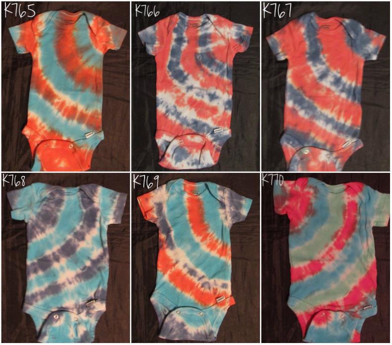 Reborn baby doll clothes (1) tie dye 0/3 mo organic Gerber onesie bodysuit OOAK