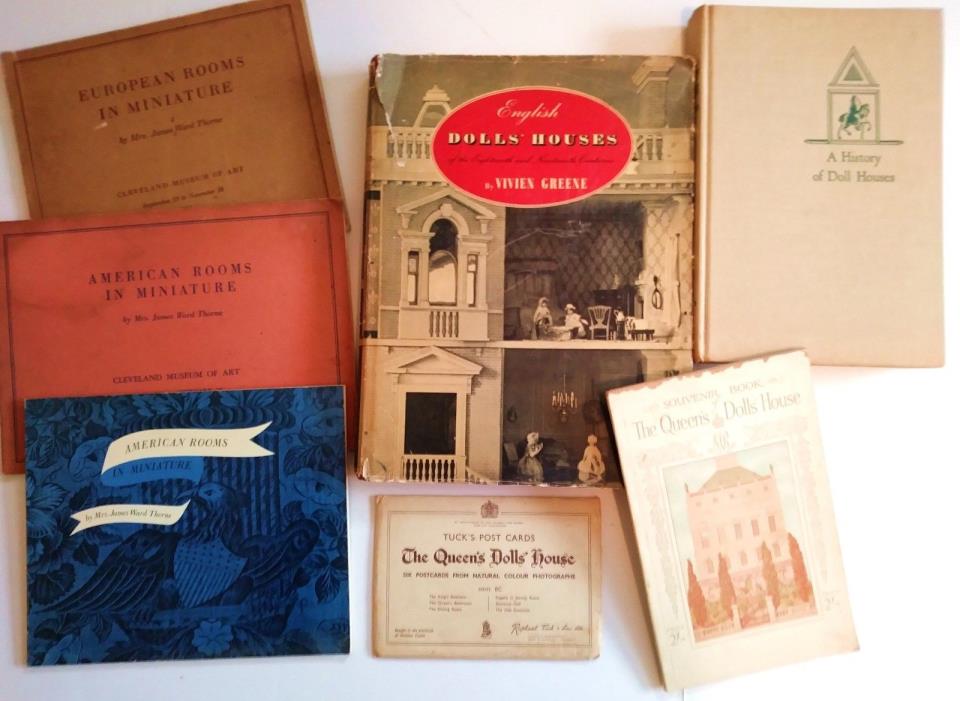 Lot of 7 Vintage Dolls House Books miniatures Queen Mary Mrs James Ward Thorne