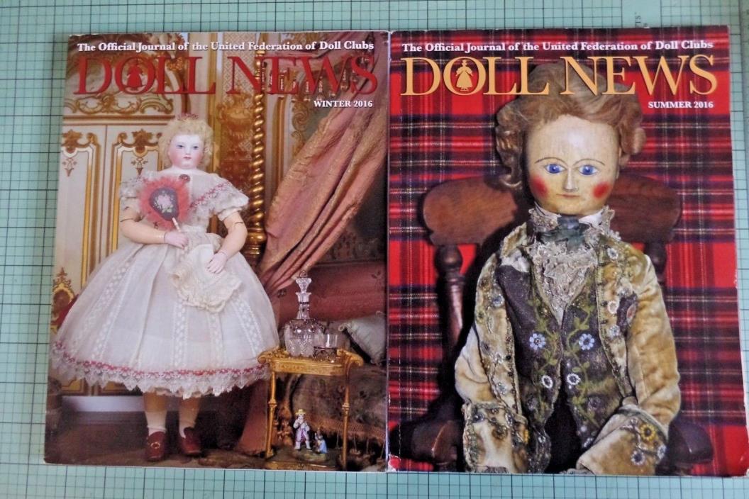 2 DOLL NEWS magazines - Winter 2016 and Summer 2016