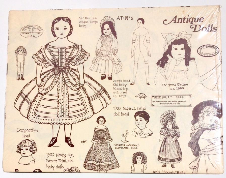 Sandy Williams Antique Dolls Identification 1977 Hobby House Poster Art Print