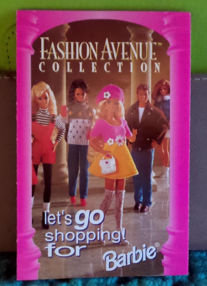 1995 Barbie Fashion Avenue Collection Book / Booklet - Barbie Ken Mattel