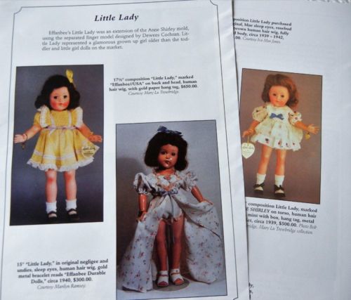 7p History Article & ID  - VTG Effanbee Little Lady Dolls
