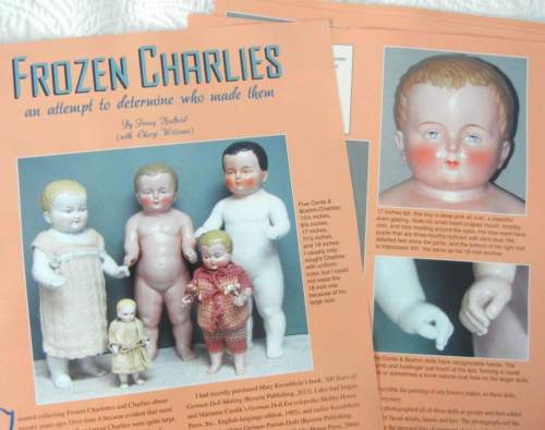 16p History Article + Pictorial  Antique Frozen Charlie Dolls & Makers