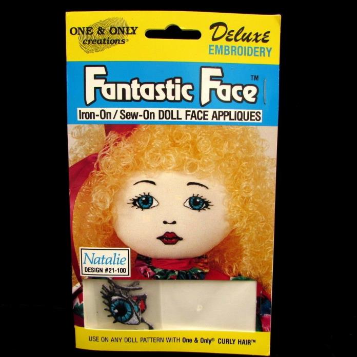 Fantastic Face Natalie Deluxe Embroidery Iron On Sew On Doll Appliques 21-100