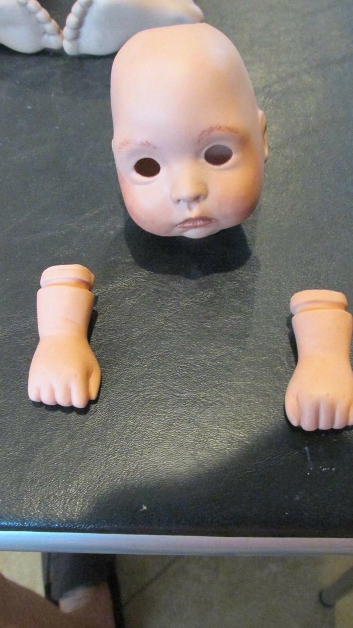 Porcelain Frances Lynne Rosebud 1988 Doll Parts Reproduction Head and Hands