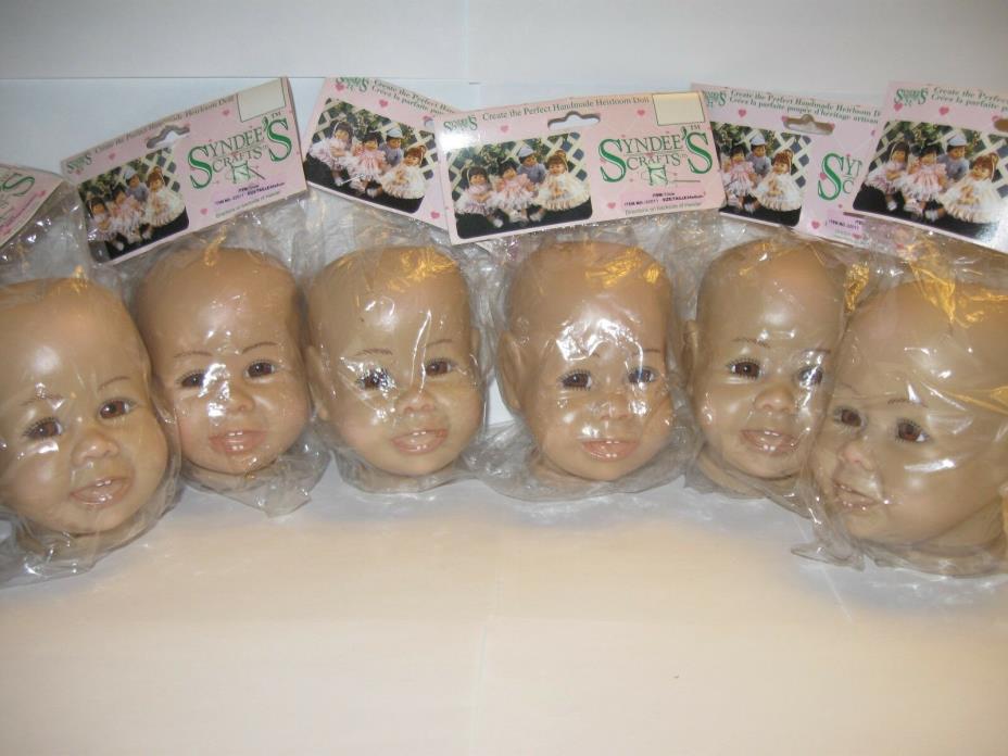 6 - Syndee's Crafts MEDIUM TRICIA w/Brown Eyes DOLL HEADS #32011  NEW IN PACKAGE