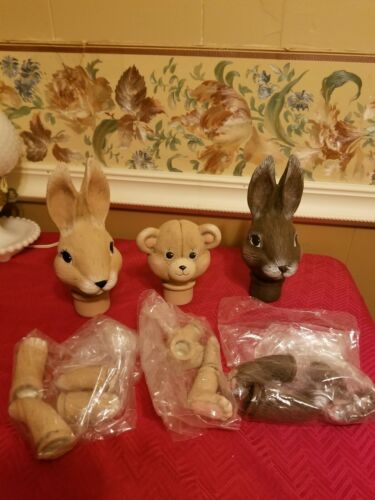 Doll Parts Bunny And Bear Lot Of 3 Heads and  Paws Easter