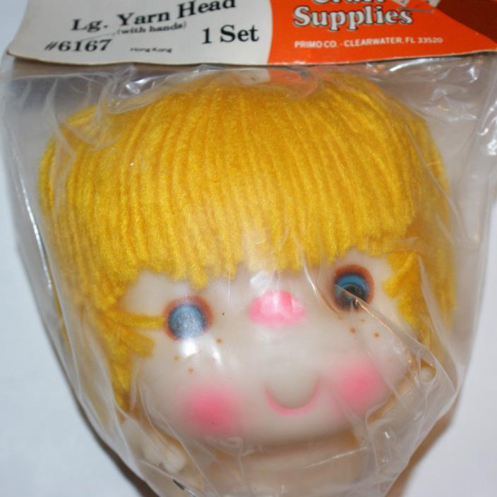 Yellow Yarn Hair Doll Head and Hands Vintage #50018 Darice Craft 4