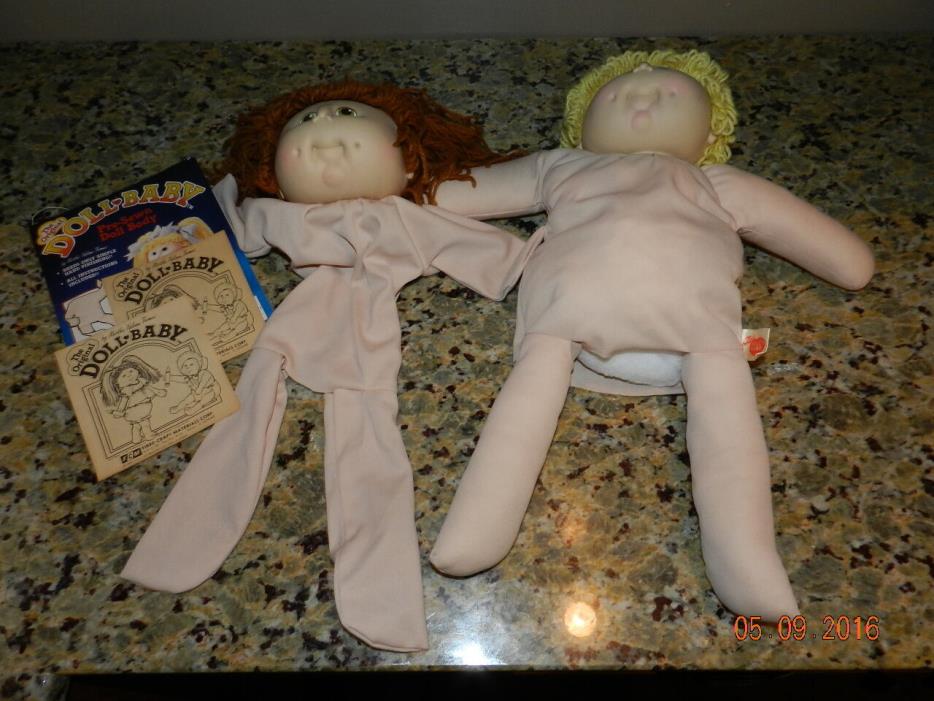 The Original Doll Baby Heads Lot of 2  Fibre Craft Cabbage Patch 1984