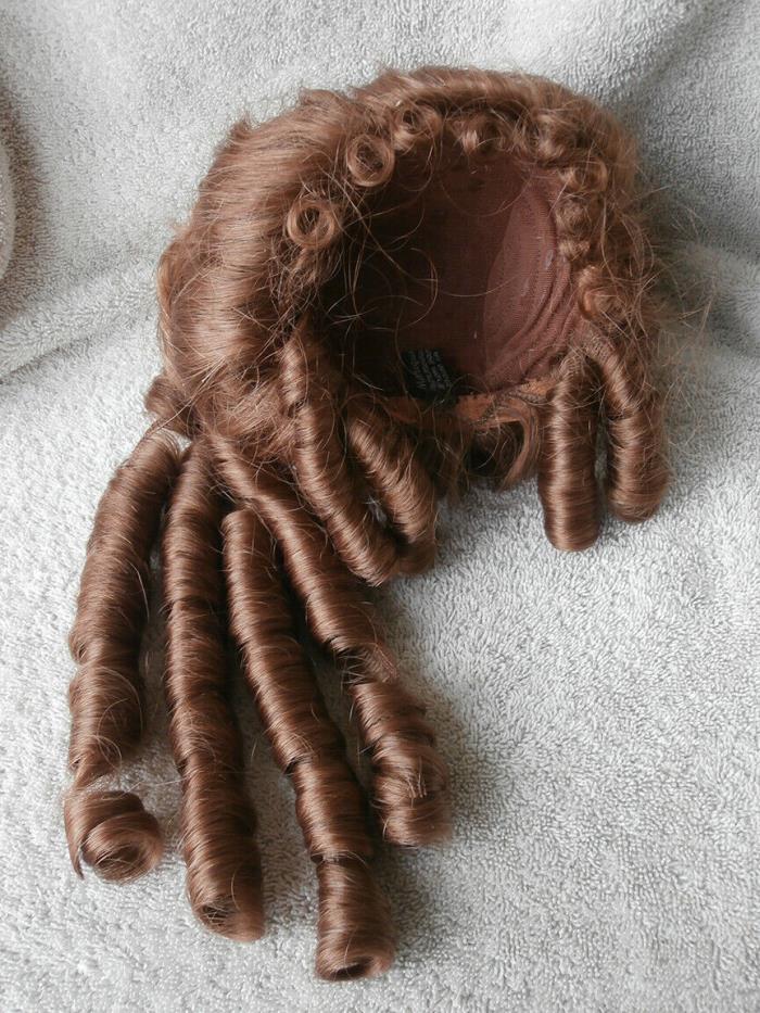 Vintage Brunette Monique Doll Wig fr Your Bisque Head Dolls 11-12