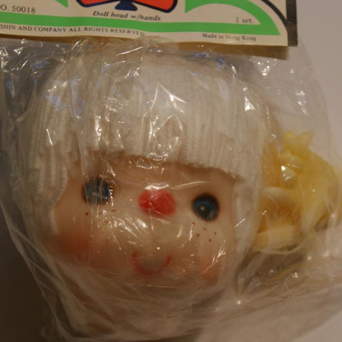 White Yarn Hair Doll Head and Hands  Vintage #50018 Darice 4