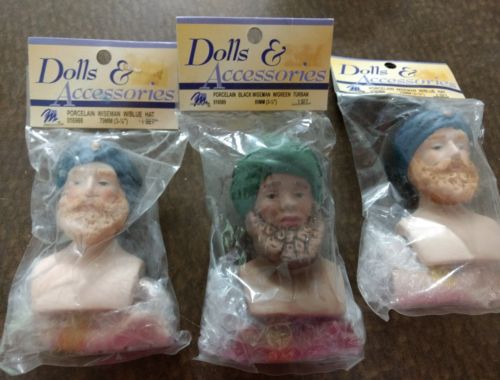 Mangelsen’s 3 Porcelain WISE MAN Head & Hands Christmas Nativity MIP  LOT OF 3