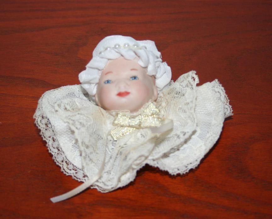 Baby Doll Head Vintage Porcelain Christmas Decoration Craft Assemblage OOAK