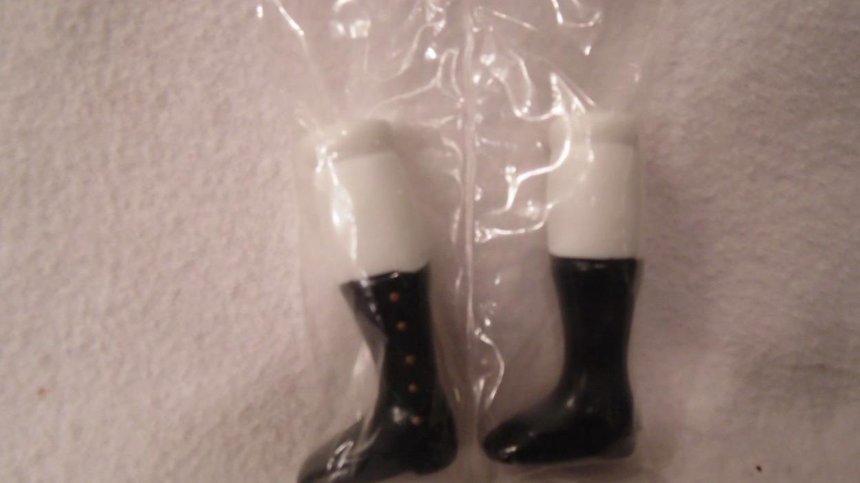 PORCELAIN DOLL LEGS WITH PAINTED BLACK HIGH TOP SHOES  BY MANGELSEN'S,  UNOPENED