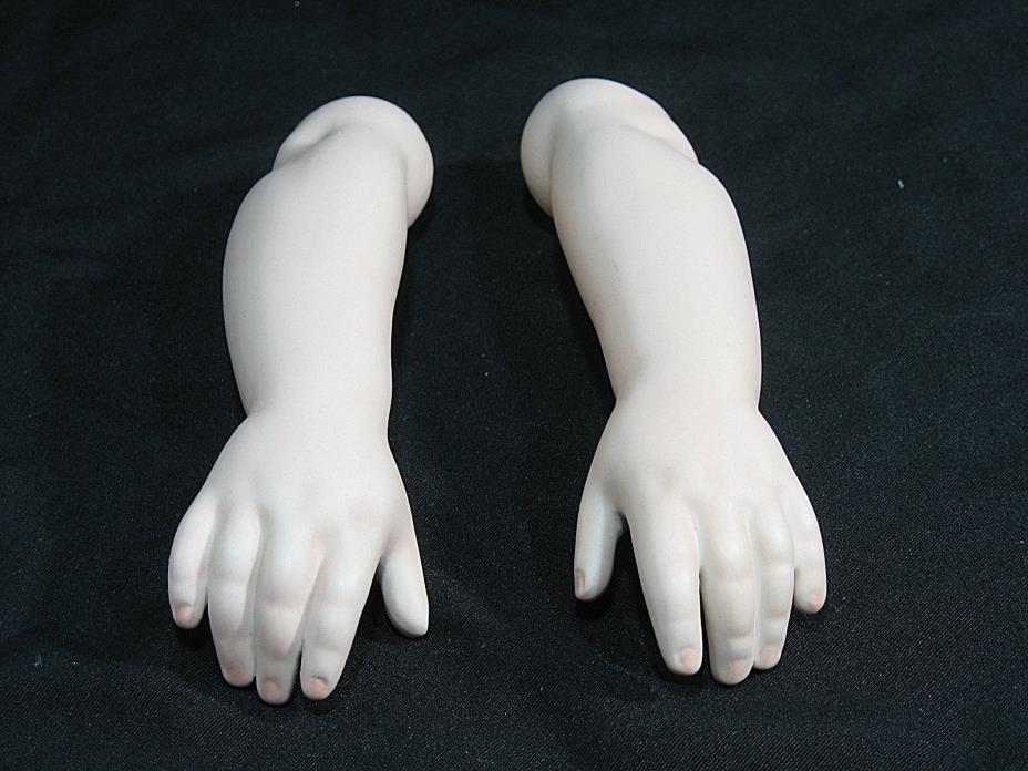 Vintage Bisque Porcelain Doll Arms 6.5 inches Long Socket Style New Old Stock