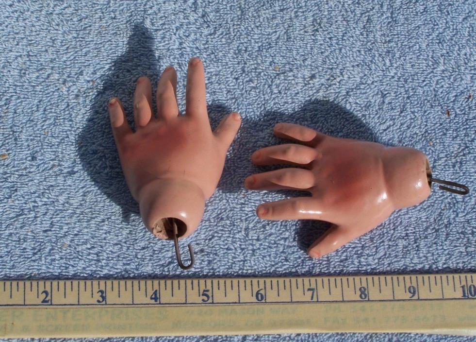 Reproduction Pair of Composition Ball Joint Doll Hands