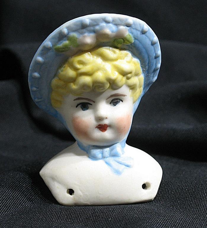 Vintage Bisque Porcelain Doll Head & Shoulders Victorian Lady Girl 3