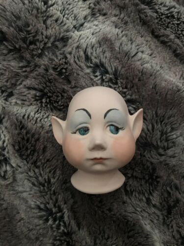 Vintage Doll Parts 1980's Ceramic Elf Head!