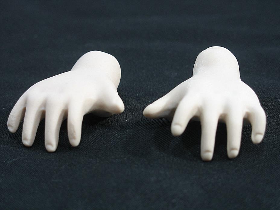 Vintage Bisque Porcelain Doll Hands 2 inches long .5 inch Socket New Old Stock