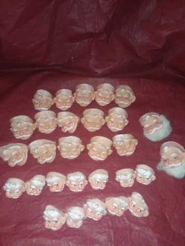 29 Vintage Santa Faces For Doll Crafts, Etc.