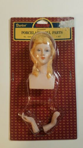 Porcelain Doll Head and Hands Set - Blonde - 2.75 x 1.5 inches - 1 set