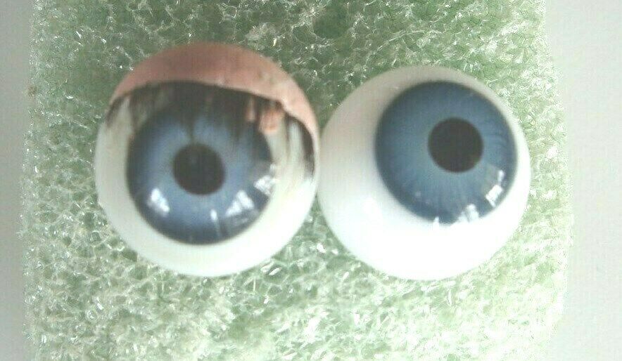 Antique Blue  Doll  Eyes Glass 16mm